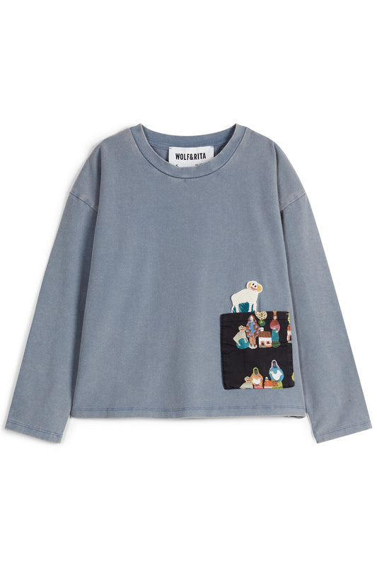 2024秋冬系列 - Joaquina Indigo水洗長袖T恤(剩一件8Y)