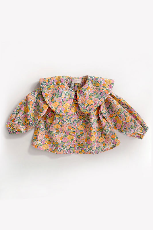 2024秋冬系列 - 大翻領Liberty花布襯衫(剩一件8Y及10Y)