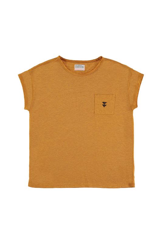 2024秋冬系列 - 亞麻駝色圓領LogoT恤