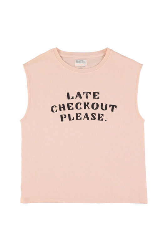 2024秋冬系列 - 棉麻淺粉色無袖T恤(剩一件"L")