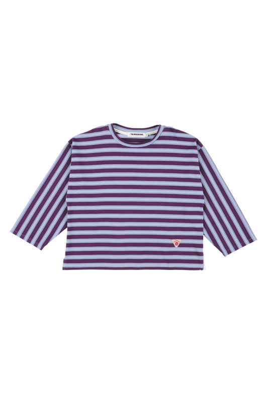2024秋冬系列 - 紫藍色條紋長袖T恤 (剩2Y及8Y)