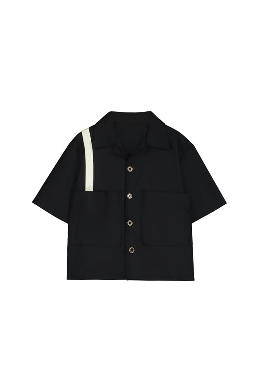 2025春夏系列 - Comical黑色襯衫(剩一件2-3Y)