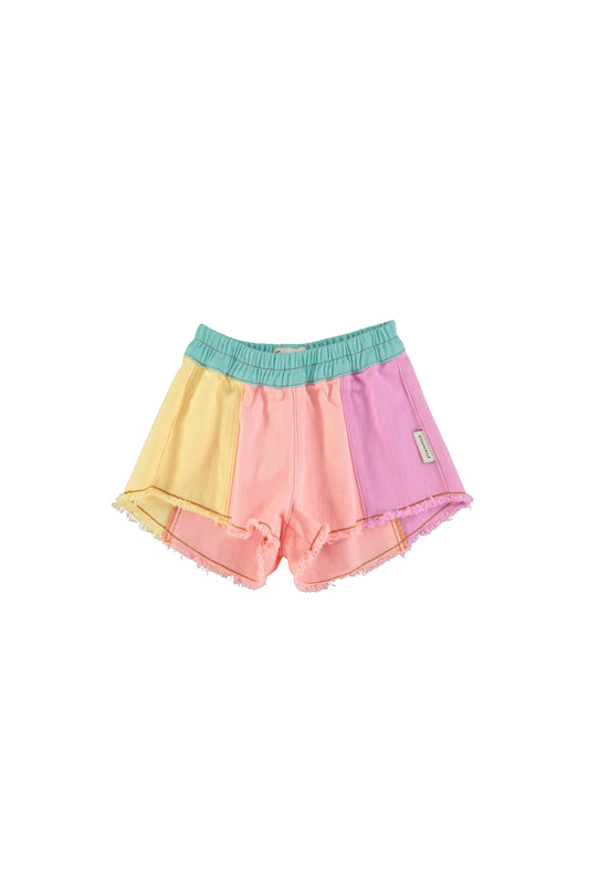 2025春夏系列 - 馬卡龍拚色流蘇短褲(剩10Y及12Y)