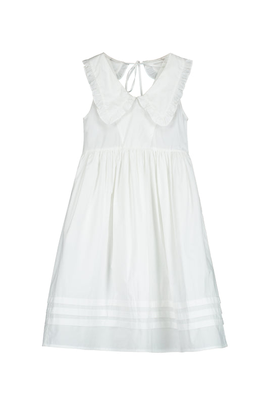 2025春夏系列 - 大翻領白色洋裝(8Y/女性:S及M)