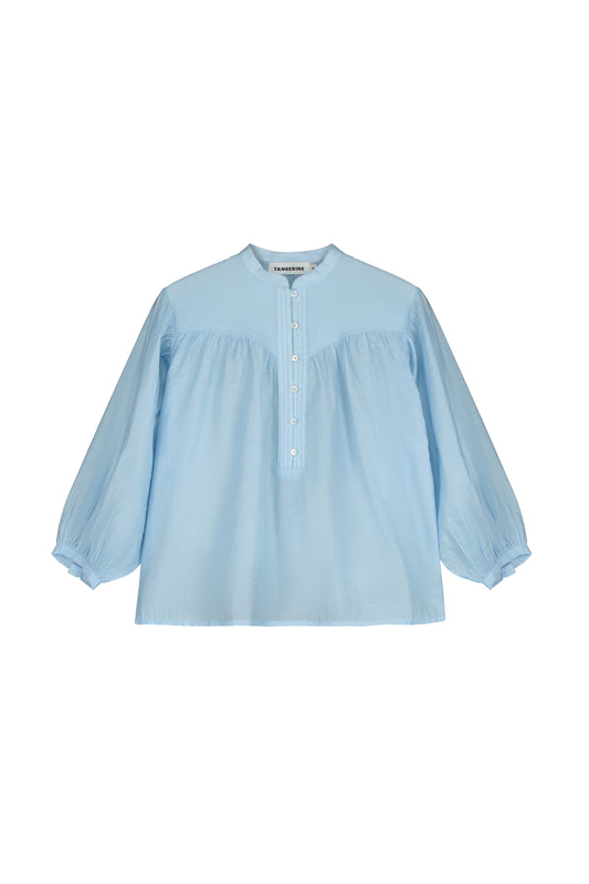 2025春夏系列 - 淡藍色棉質巴里紗罩衫(女性:S及M)