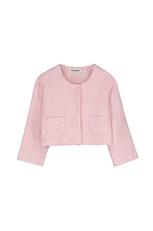 2025春夏系列 - 粉紅色斜紋軟呢短版外套(剩2Y及8Y)