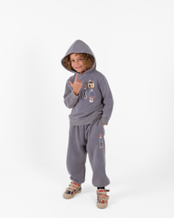 2024秋冬系列 - David Indigo水洗長袖帽Tee(剩一件6Y及8Y)