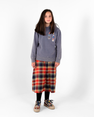 2024秋冬系列 - David Indigo水洗長袖帽Tee(剩一件6Y及8Y)