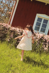 Flöss-2025春夏系列-Sofia大荷葉邊領子/草莓印花洋裝