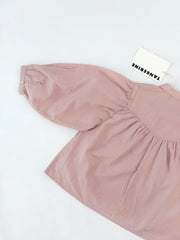 2025春夏系列 - 藕粉色棉質巴里紗罩衫(4Y-8Y/女性:S及M)