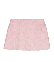 2025春夏系列 - 粉紅色斜紋軟呢短裙(剩2Y及8Y/女性:S及M)