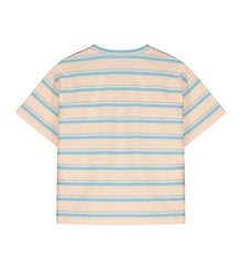 2025春夏系列 - 粉藍色條紋短袖T恤(2Y-8Y/女性:S及M)