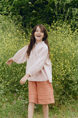 2025春夏系列 - 藕粉色棉質巴里紗罩衫(4Y-8Y/女性:S及M)