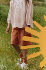 2025春夏系列 - 藕粉色棉質巴里紗罩衫(4Y-8Y/女性:S及M)