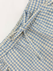 Flöss-2025春夏系列-River藍色格紋荷葉邊短褲