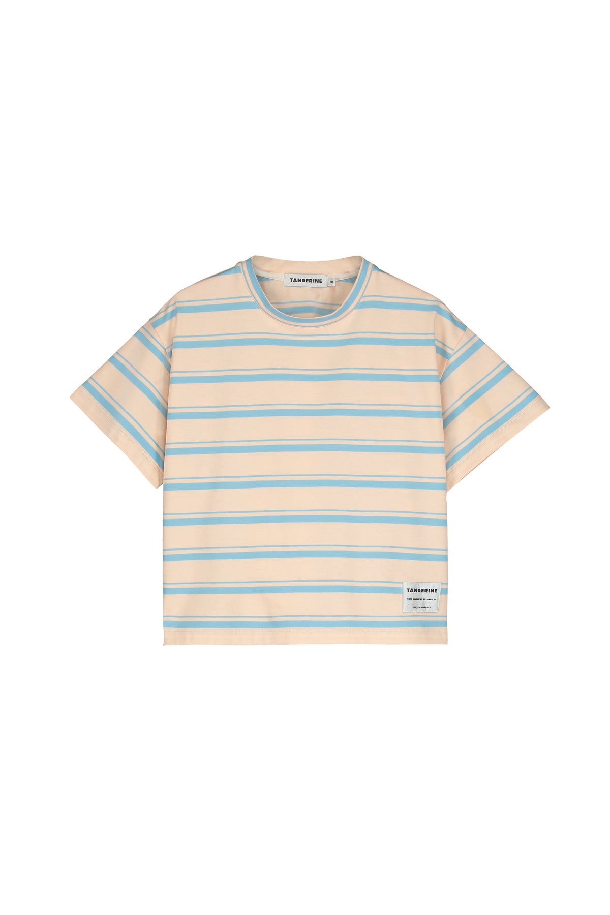 2025春夏系列 - 粉藍色條紋短袖T恤(2Y-8Y/女性:S及M)